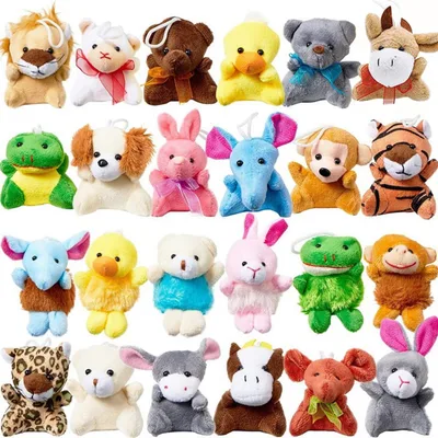 SALUDABLE ぬいぐるみ キーホルダー 動物 ミニ おもちゃ 可愛い 景品 詰め合わせ セット (Aセット 24個入り)