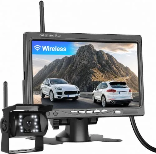 バックカメラ ワイヤレス モニター付き 7インチ IP68防水 赤外線ナイトビジョン 1080P デジタル無線 トラック24V対応 汎用 リアカメラ セット