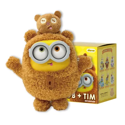 52TOYS BLINDBOX MINIONS(ミニオンズ) Bob+Tim Better Togatherシリーズ ビニールフェイスぬいぐるみ ブラインドボックス フィギュア ガチャガチャ おもちゃ コレクション 塗装済み コレクター・誕生日・クリスマスのギフトに最適 15cm (一個入り)
