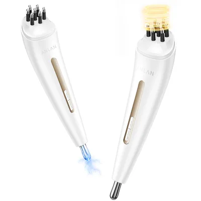 ANLAN リフトポインター 美顔器 筋膜リリース コリほぐし フェイスライン EMS RF 微電流 温熱ケア リフトケア ツボ押し棒 顔用 バネ式 フェイス ポインター 美肌サポート ペン型美顔器 USB充電式 軽量 携帯便利 プレゼント (ホワイト)