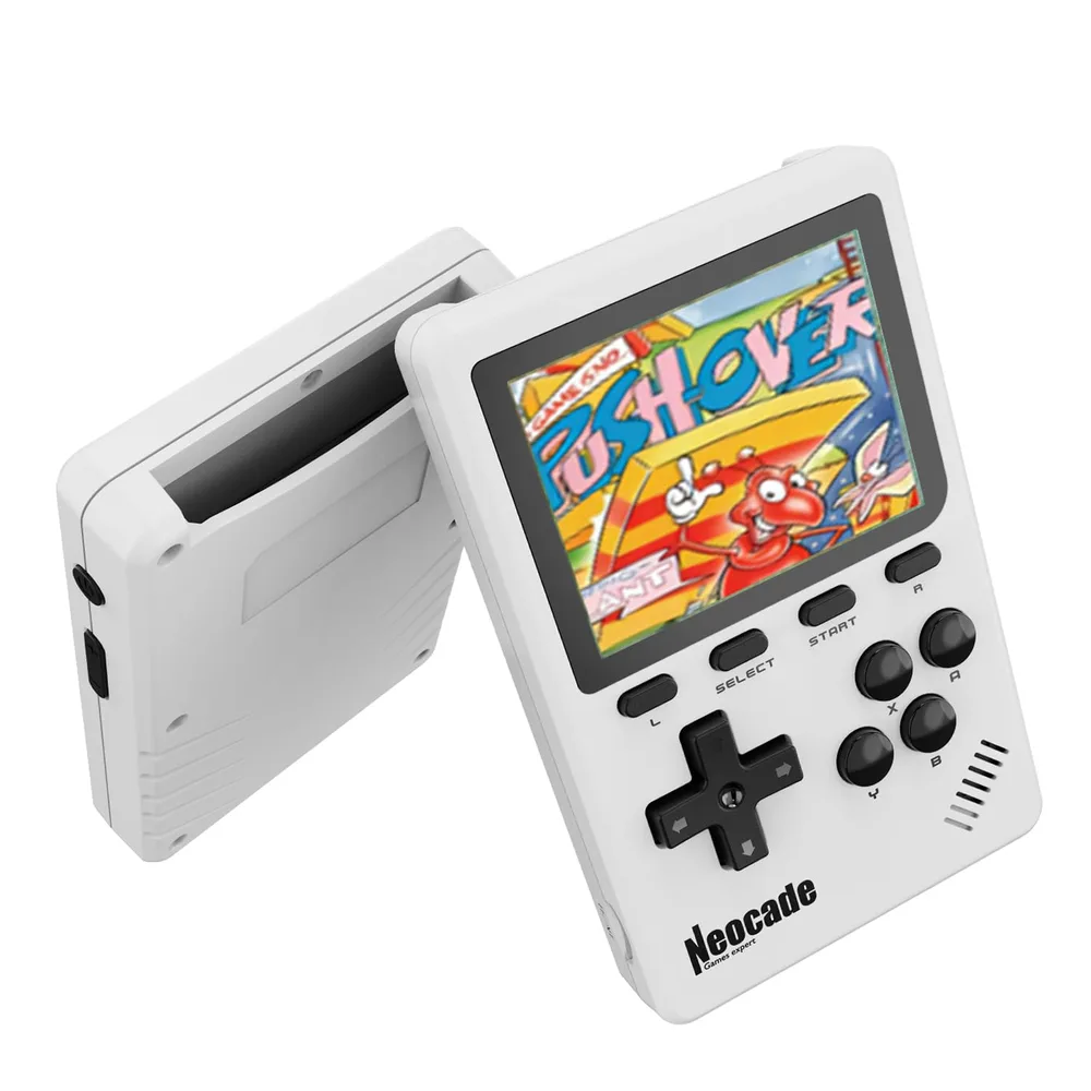 NEOCADE ポケット レトロゲーム機 GBA用 ポータブルゲーム機 可携帯 ゲームコンソール GBAカートリッジ対応 Pikoレトロゲーム 40種 収録 3.0インチ IPSスクリーン 解像度320x240 持ち運びに便利 プレゼント- 白