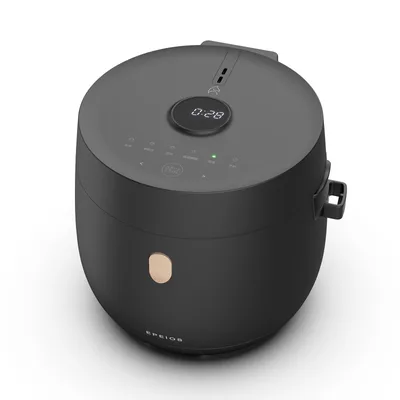 エペイオス(Epeios) 炊飯器 3合 一人暮らし マイコン式 低温調理 早炊き 24時間予約・保温 コンパクト HUG ライスクッカー ブラック | 最大4合・2L 最短26分炊飯 350W省エネ 2mm厚釜×W温度センサー 1合から炊飯可能 操作簡単 お手入れ簡単 炊飯ジャー ミニ炊飯器 白米 玄米 無洗米 雑穀米 おかゆ 一人用 家庭用