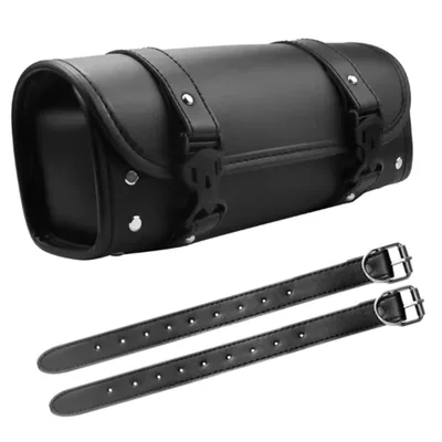 Samcos Bike Mini Type Tool Back Studded PU Leather Storage Bag Easy to Install Tools Accessory Holder for Motorcycles Universal Tool Bag Waterproof