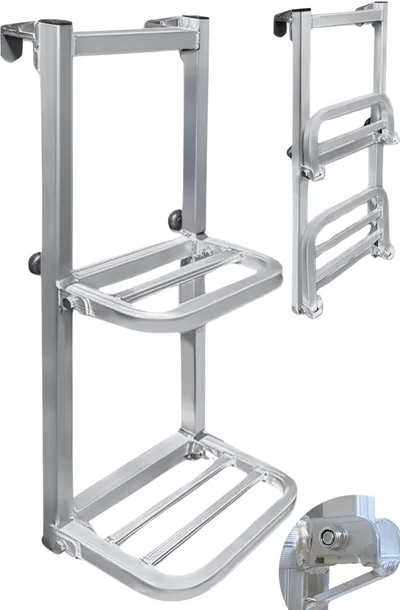 THE PRODUCT 【強化版】 トラック荷台はしご 折りたたみ式 アルミ製 2段 耐荷120kg トラックステッパー 荷台ステップ ラダー