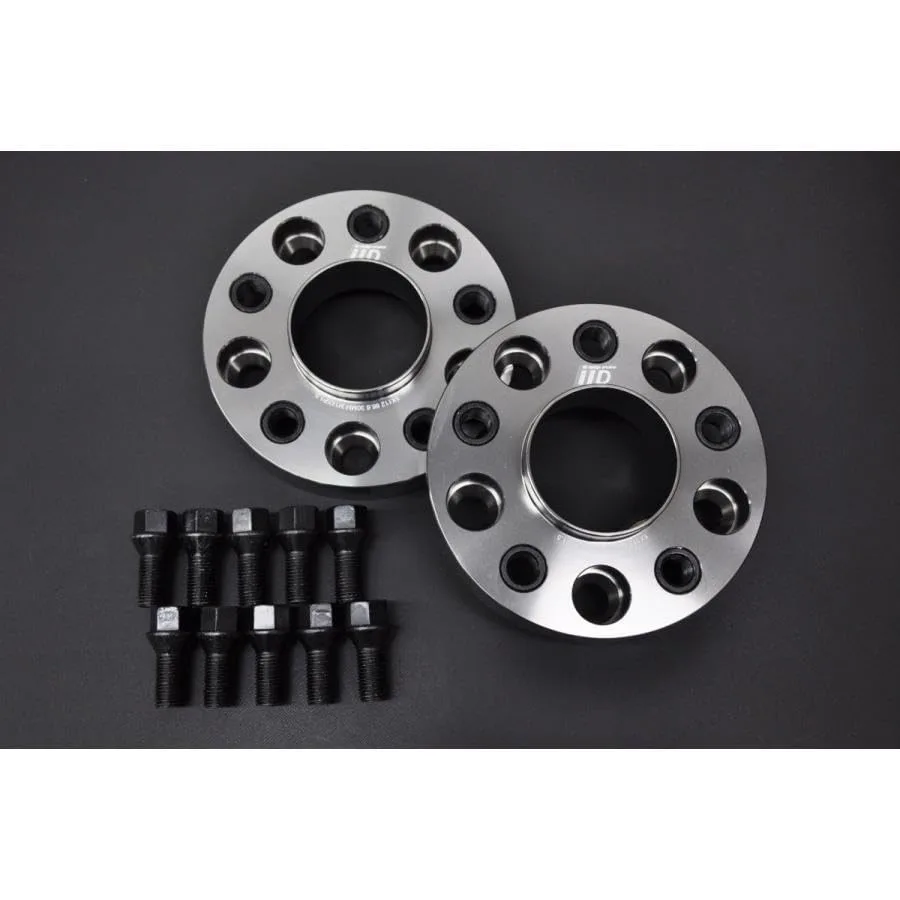 IID製 別留め スペーサー アウディ用/AUDI用 25mm/30mm M14x1.5 2枚セット 品番BHA-001999-25/BHA-001999-30 PCD112 ハブ径66.5 鍛造アルミ製 (25mm)