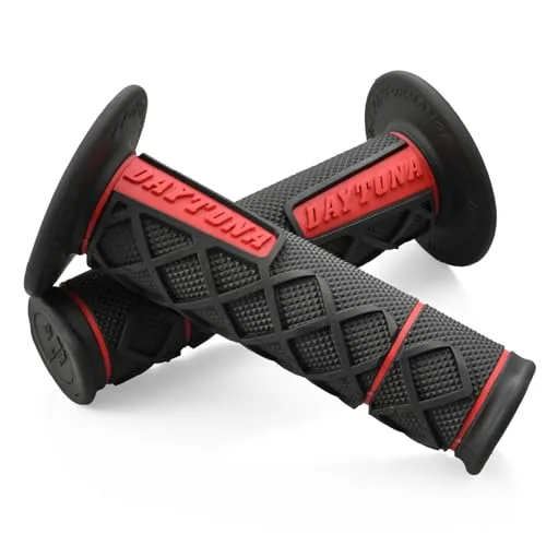 デイトナ(Daytona) バイク グリップ ハンドル径φ22.2用 120mm エンド非貫通 グリッピーグリップライト GG-D-Lite SUPERCROSS ブラック/レッド 65333
