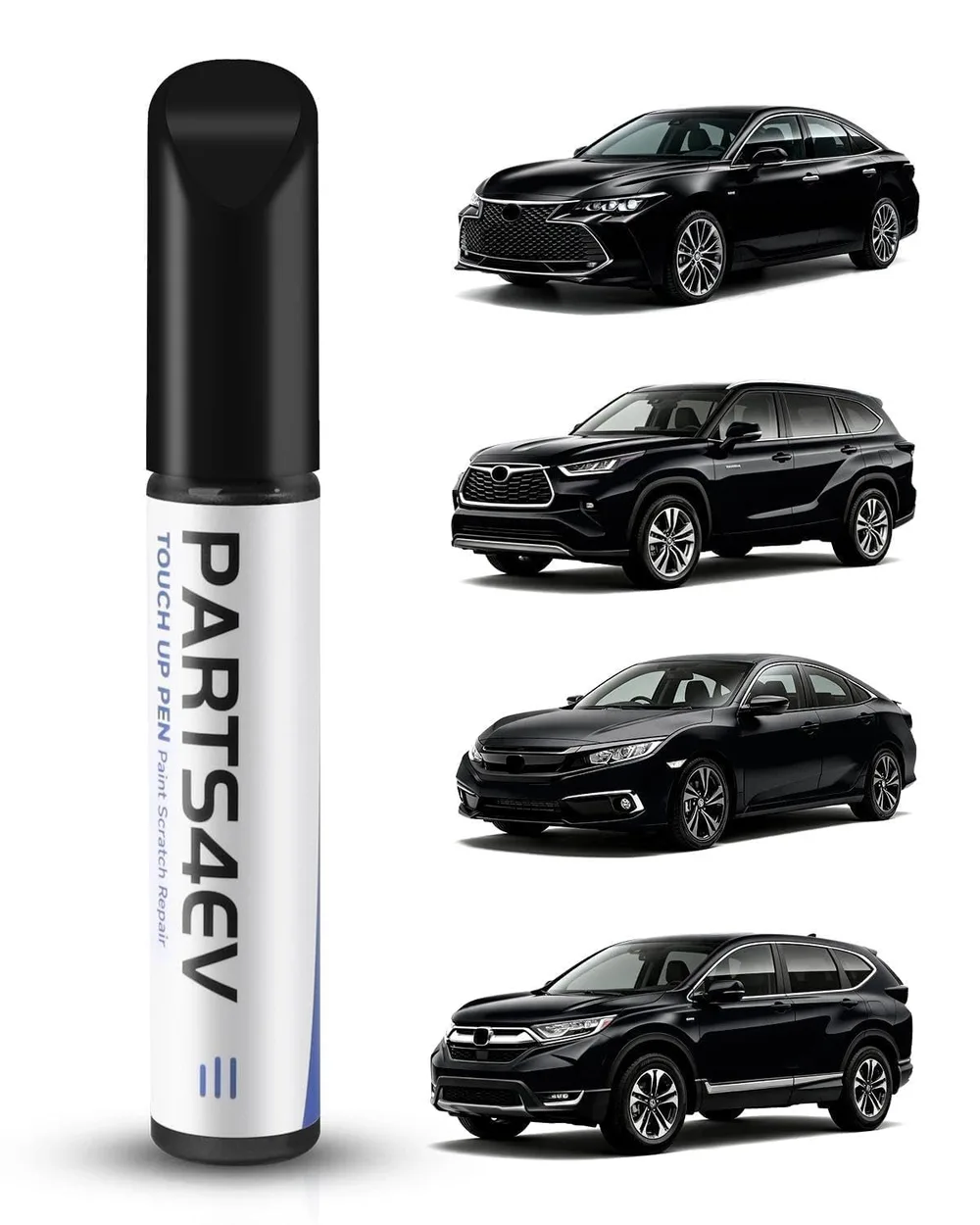補修ペン タッチアップペイント グロスブラック 12ml 防水・UVカット・色あせしない 光沢黒 車体用 傷・キズ隠し 簡単塗り 自動車外装補修