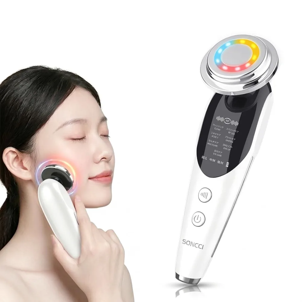 美顔器 EMS 超音波 導入美顔器 RF美顔器 毛穴吸引器 目元ケア ブライト イオン導入 イオン導出 温熱 振動 小顔 たるみ改善 微電流 自宅エステ 4色光LED USB充電 人気 ランキング プレゼント 母の日