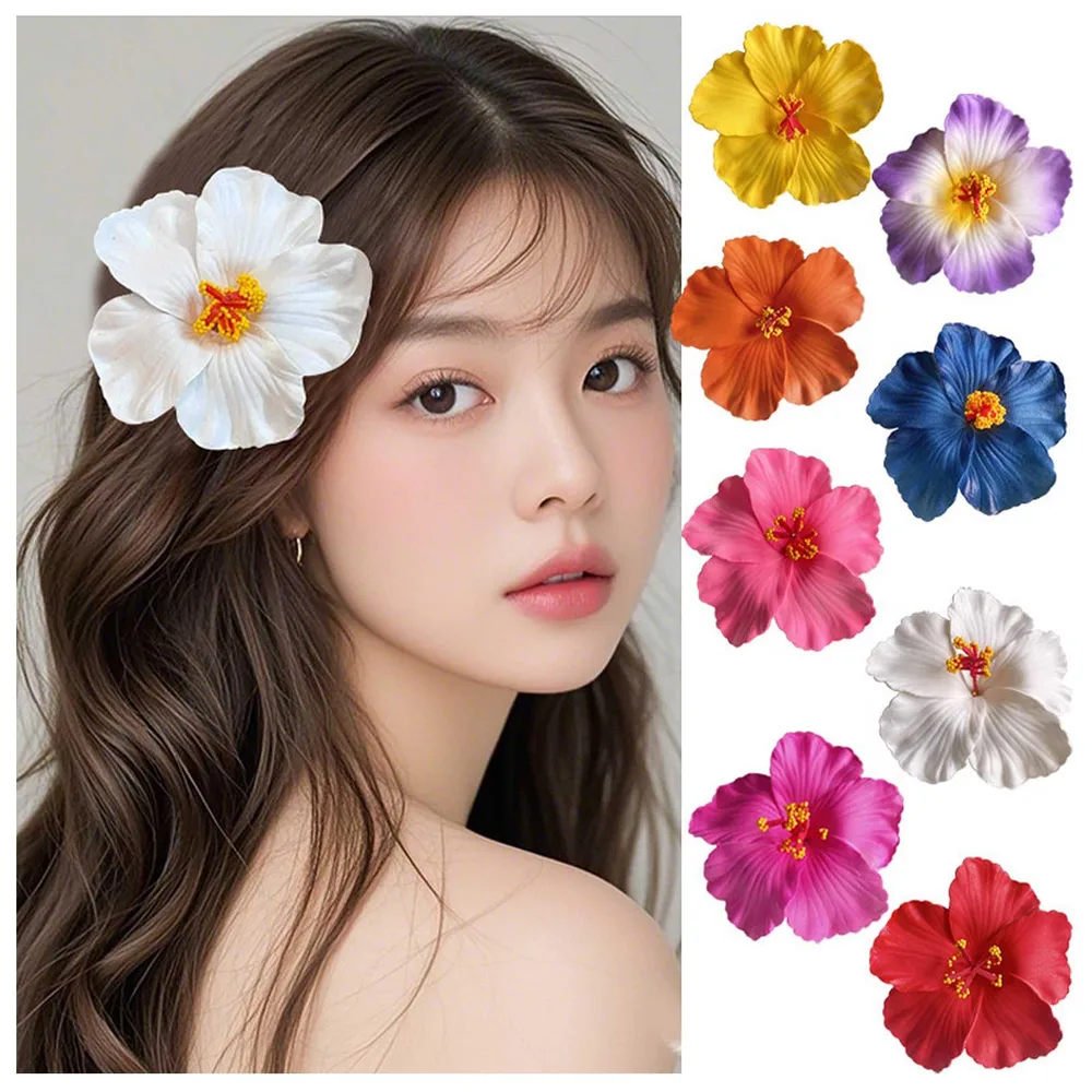 プルメリア ヘアクリップ 8個セット カラフル ハイビスカス ヘアピン トロピカルフラワー 髪飾り 可愛い ハワイアン 造花 ヘアピン トロピカル 髪飾り おしゃれ リゾート 映える ヘアアクセサリー 女の子 結婚式 学園祭 文化祭 誕生日 ビーチ ハワイアンパーティー 子供 レディース コスプレ 夏 プレゼント