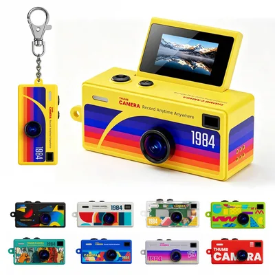 Beho デジタルカメラ ブラインドボックス 全9色サプライズ FHD1080P 48MP ミニカメラ 180°回転ディスプレイ 自撮り デジカメ | フィルター コンパクト 自撮り レトロデジタルカメラ キーチェーン&ネックストラップ付き 日常記録 Vlog 誕生日 旅行 パーティー 初心者向け トイカメラ