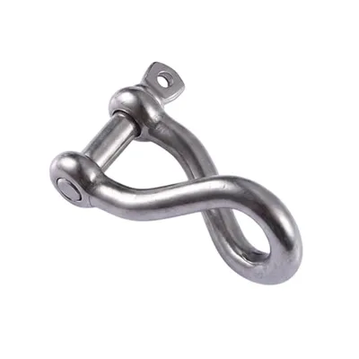 ツイストシャックル 【316 ステンレス】 錆に強い キーホルダー 船舶 艤装 (シルバー【8mm】)