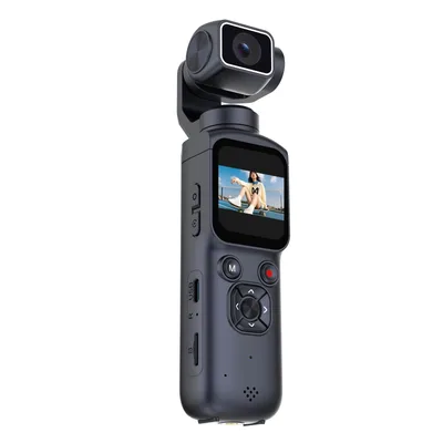 AiMike アクションカメラ ポケットサイズ 4K 7500万画素 シングル軸330度自動追跡 回転レンズ WIFI転送機能 全画素高速AF 1.72インチタッチ操作 32GBマイクロSDカード付き 自動顔追跡 スマホに送れる 小型Vlogビデオ デジカメ ボディ ウェアラブル デジタルカメラ 2400mAhバッテリー内蔵 軽量 コンパクト 旅行 アウトドア ブラック