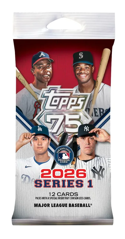 2026 Topps Series 1 Baseball - Japan Edition 1Pack / 公式 トップス 75周年 ベースボールカード 日本限定版 (1パック / 12枚入り)