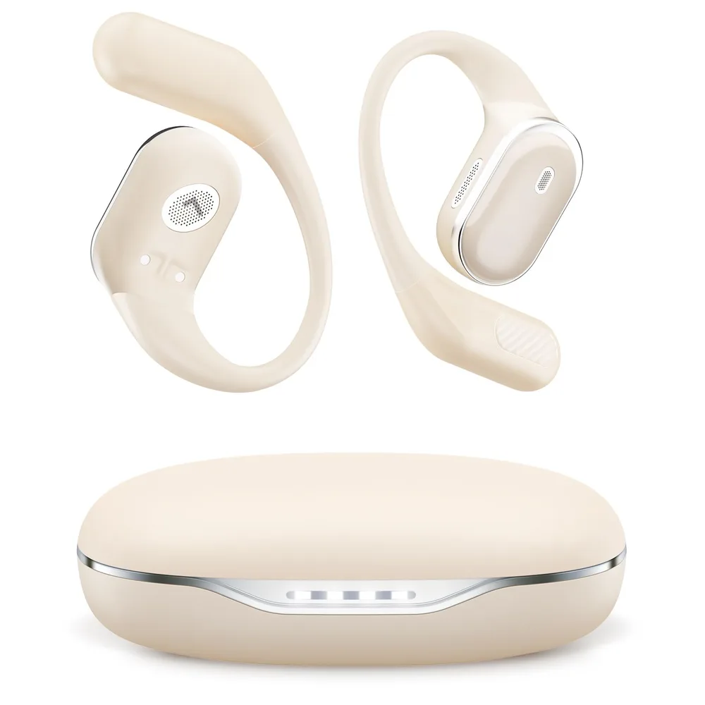 ワイヤレス bluetooth 耳掛け式 イヤホン 【2026年アップグレード版】ブルートゥースHi-Fi マイク付き 50時間再生 コードレス 自動ペアリング ENCノイズキャンセリング Type-C充電 IPX7防水 ぶるーとゅーす オープンイヤーヘッドホン 小型軽量 通勤/運動/仕事/オンライン会議 (ホワイト)
