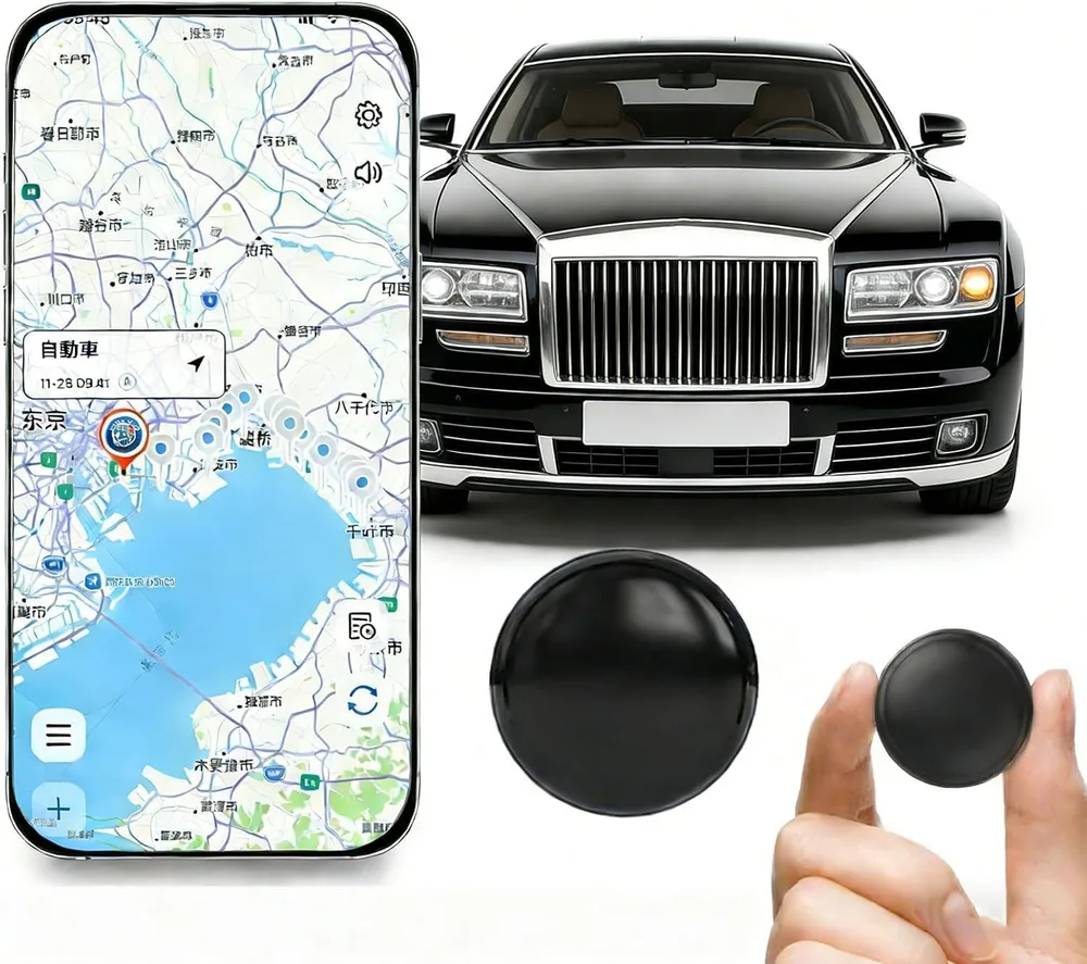 【2026最新リアルタイム追跡】GPS発信機 gps 小型 バレない 車探す 磁気吸引 全球GPS測位 月額不要 紛失防止タグ 車 浮気調査 iOS&Android対応 GPS追跡 トラッカー ハンディGPS 車追グローバル位置確認 通信距離無制限 マグネット付属 (ブラック・円形)