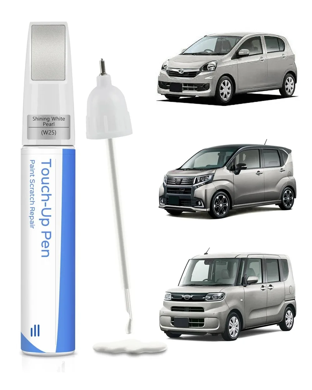 ダイハツ(DAIHATSU)専用シャイニングホワイトパール(W25)タッチアップペン|精密色再現・傷補修