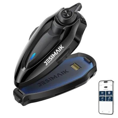 JESIMAIK バイク インカム H7S バイク用インカム 相京雅行推薦 【業界初デュアルBluetooth6.0 APP対応】 音楽ながら通話 12人同時通話 QIK-Mesh3.0 磁気取付 FMラジオ 多人音楽共有 26H連続使用 8mm快適スピーカー HIFI音質突破 通信距離2000m 他社接続可能 7重ノイズ低減 通信自動復帰 IP67防水 Qualcomm 盗難防止 技適認証済み