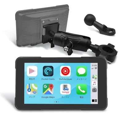 【USB給電+クイックリリース】ニコマク NikoMaku バイク用 スマートディスプレイ ナビ 超軽量 バイク モニター SM-2C Carplay/Android Auto対応 コンパクトボディ 取付簡単 インカム連動 防水 Sマウント USB配線 日本語説明書付属 技適取得済み