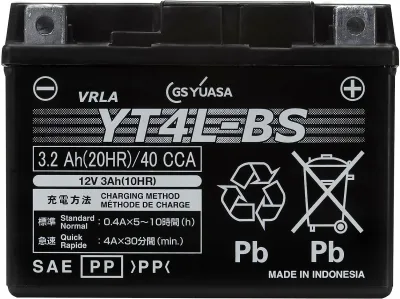 YT4L-BS GSユアサ バイクバッテリー 液入り充電済 国内正規品 VRLA 原付 スクーター レッツ4 レッツ5 スーパーカブ50 アドレスV50 GT4L-BS FT4L-BS 互換 送料無料