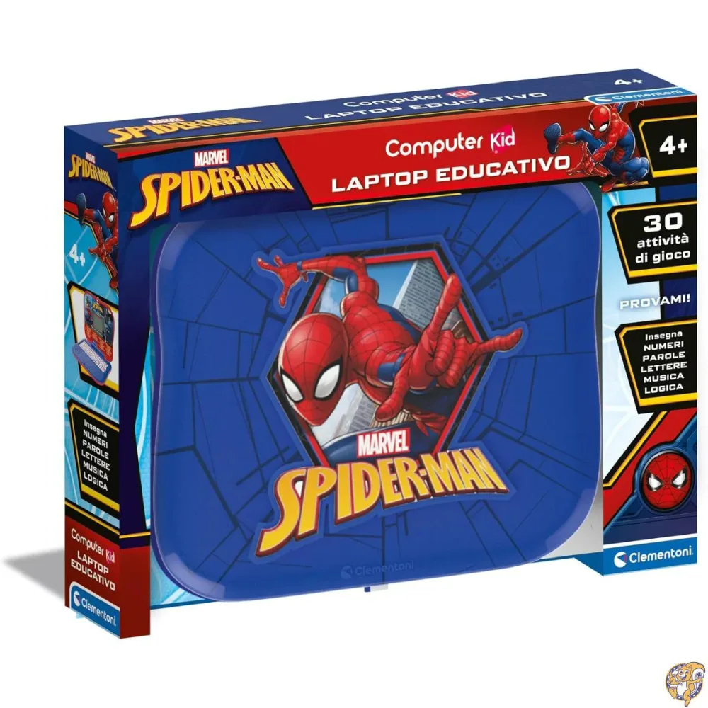 【クーポン配信中】Clementoni マーベル スパイダーマン 16481 ノートパソコン 教育ゲーム 4歳 コンピューターキッズ 電子イタリア語を話すギフト 文字 数字 新しい単語を学ぶための子供用コンピューター
