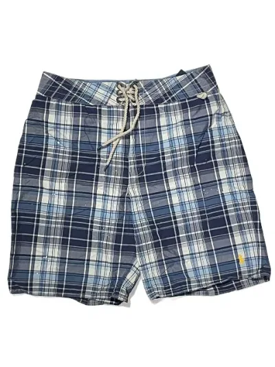 POLO RALPH LAUREN/ポロラルフローレン海パン チェック生地NAVY 袋付き 水着