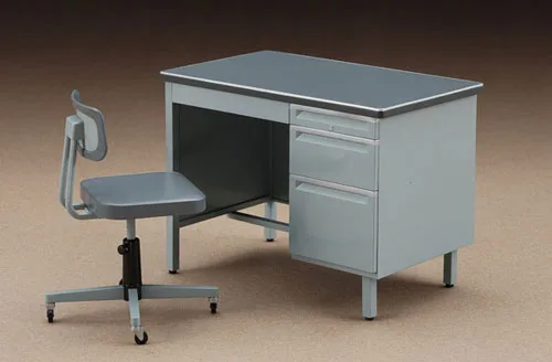 1/12 Posable Figure Accessory Parts - Office Desk and Chairs Plastic Model