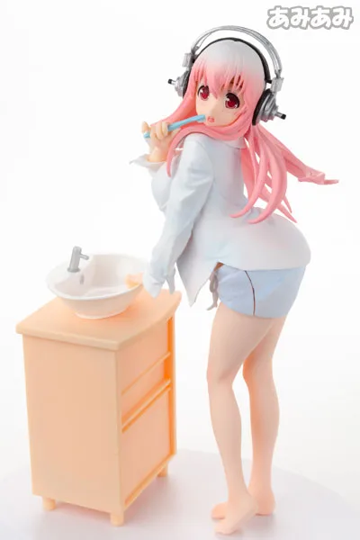 Super Sonico Sonico-chan Seikatsu Micchaku Shuzai Special Figure -Asa no Hamigaki- (Game-prize)