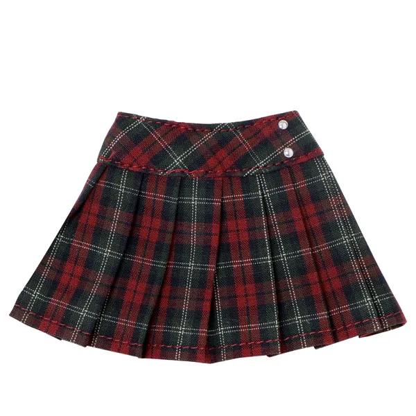 1/6 PNS Side Button Pleated Skirt III Red Plaid (DOLL ACCESSORY)