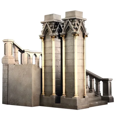 1/12 Gothic Cathedral Stairs Diorama