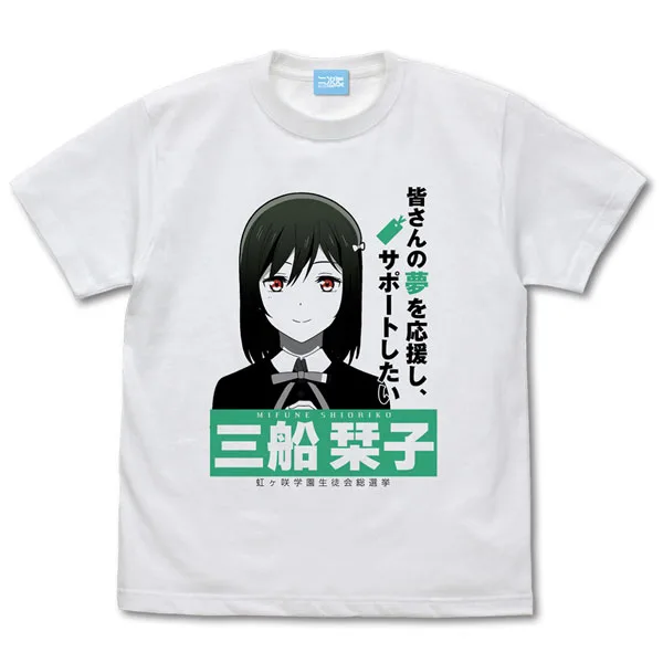 รักสด! Nijigasaki High School Idol Club Shioriko Mifune เสื้อยืดอารมณ์ /WHITE-XL