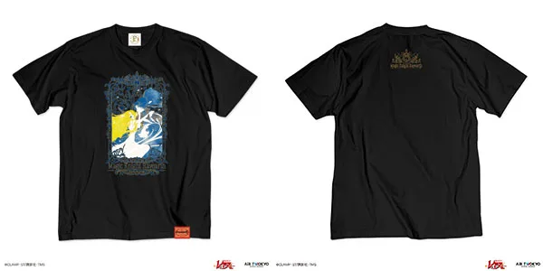 TV Anime "Magic Knight Rayearth" Vol.1 Decorative T-shirt (Emeraude & Zagato) Black XL