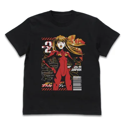 EVANGELION EVA-02 Pilot Asuka T-shirt /BLACK-L