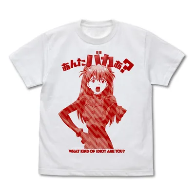 EVANGELION Asuka "Are you an Idiot?" T-shirt /WHITE-L