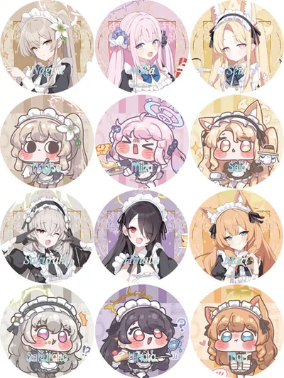 Blue Archive Trinity Maid Random Tin Badge Single Item
