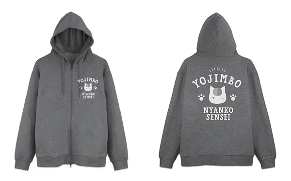 Natsume Yuujinchou Nyanko Sensei Youjinbou Zip Hoodie /MIX GRAY-XL