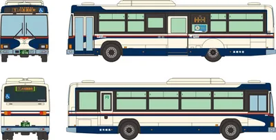 The Bus Collection Takatsuki-shi Koutsu-bu Hino Blue Ribbon II Reproduction Retro Color Bus