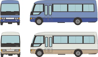 The Bus Collection Mitsubishi Fuso Rosa Micro Bus 2Car Set
