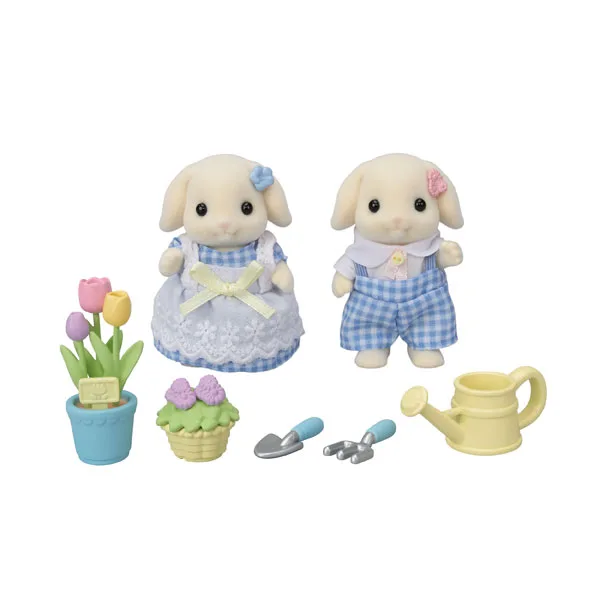 Sylvanian Families DF-25 Flower Care Set -Flora Rabbit Siblings-