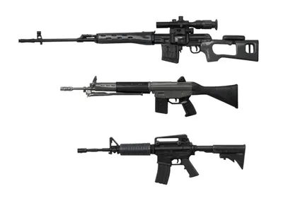 1/12 Realistic Weapon Series Realistic Rifle (3Types 2 Each) Gun Metallic Coating Ver.