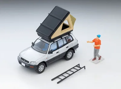 Tomica Limited Vintage NEO LV-N354c Toyota RAV4J V (Silver) w/Tent, Figure