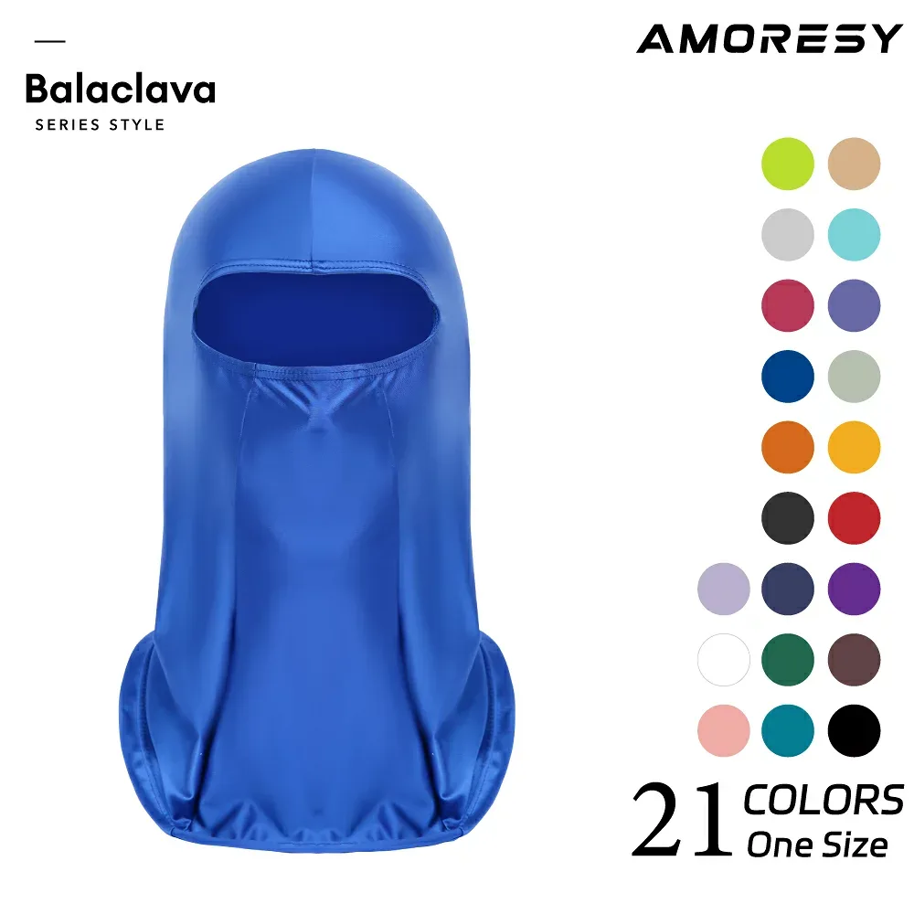 AMORESY アモレシー 公式 目出し帽 フェイスマスク 通気性 伸縮性 防風 フェイスカバー 光沢 日よけ コスプレ