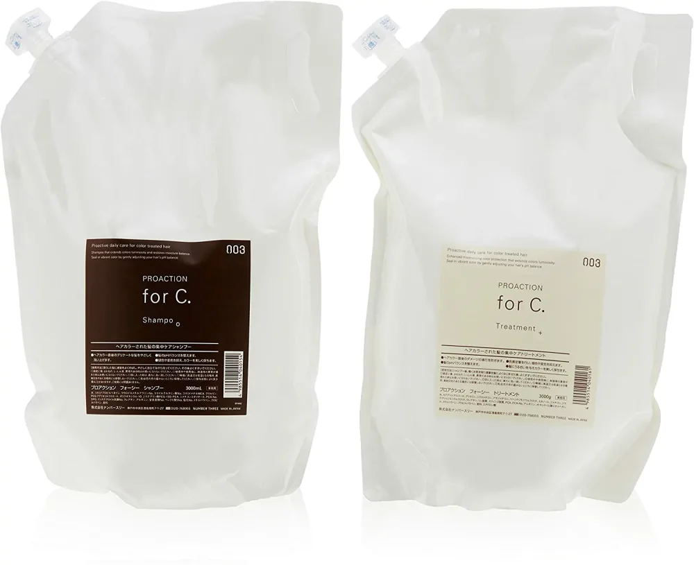 ●【送料無料】 ナンバースリー 003 / フォーシー シ ャンプー / トリートメント 各 3000ml レフィルセット