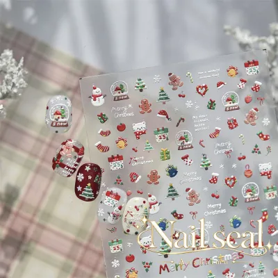 \今だけ5点以上で40%OFF/ ネイルシール ネイルパーツ クリスマス サンタ 雪だるま ツリー 赤 冬 かわいい 貼るだけ セルフネイル tomoni正規品