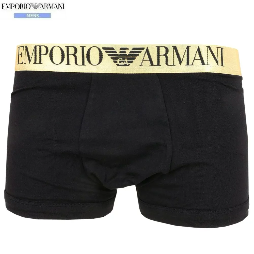 新古品 エンポリオアルマーニ ボクサーパンツ EMPORIO ARMANI 32%OFF メンズ ブランド ギフト プレゼント シャイニーロゴ ストレッチ コットン 黒 1806BF【ネコポスで送料無料】