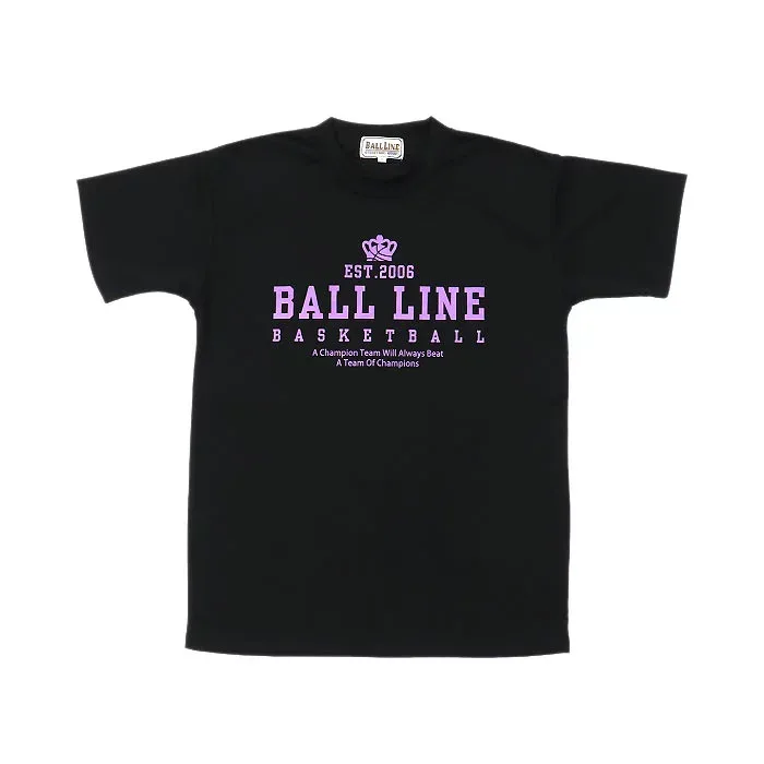 <全品10%OFFクーポン発行中> <ネコポス発送 送料無料> BALL LINE(ボールライン) BT180110 BLK バスケットボール ロゴプリント Tシャツ 26SS