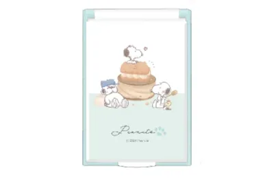 【日本製】 スヌーピー SNOOPY カードミラーS WHAT A TREAT! ピーナッツ ウッドストック すぬーぴー キャラクター かがみ 鏡 折りたたみ コンパクト メイク 化粧 コスメ 雑貨 グッズ かわいい