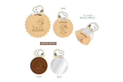 スヌーピー SNOOPY クッキーアトリエシリーズ ケース入りミラースヌーピーとウッドストック ピーナッツ すぬーぴー アニメ キャラクター 鏡 かがみ メイク 化粧 コスメ 雑貨 グッズ かわいい