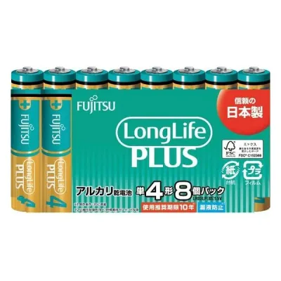 富士通(株) LongLife PLUS アルカリ乾電池 単4形 1.5V LR03 8個パック