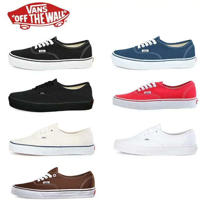 VANS バンズ オーセンティック USA企画 スニーカー メンズ レディース ヴァンズ スケートシューズ ブラック ネイビー ホワイト レッド トゥルーホワイト(真っ白) 黒 紺 白 赤 茶 VANS AUTHENTIC BLACK NAVY BLACK/BLACK(真っ黒) RED WHITE