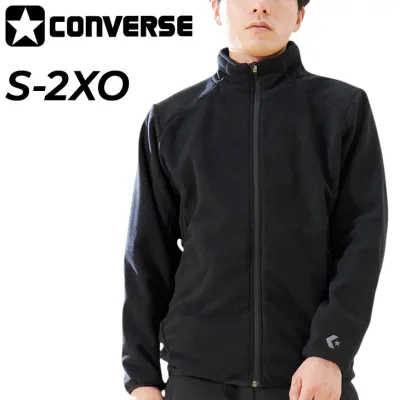 送料無料 コンバース フリースジャケット メンズ レディース CONVERSE バスケットボールウェア ユニセックス フルジップ アウター 長袖 吸汗速乾 保温 ブラック 黒 ワンポイント 無地 男女兼用 大きいサイズ スポーツウエア ブランド コンバースバスケ アパレル/CB162551